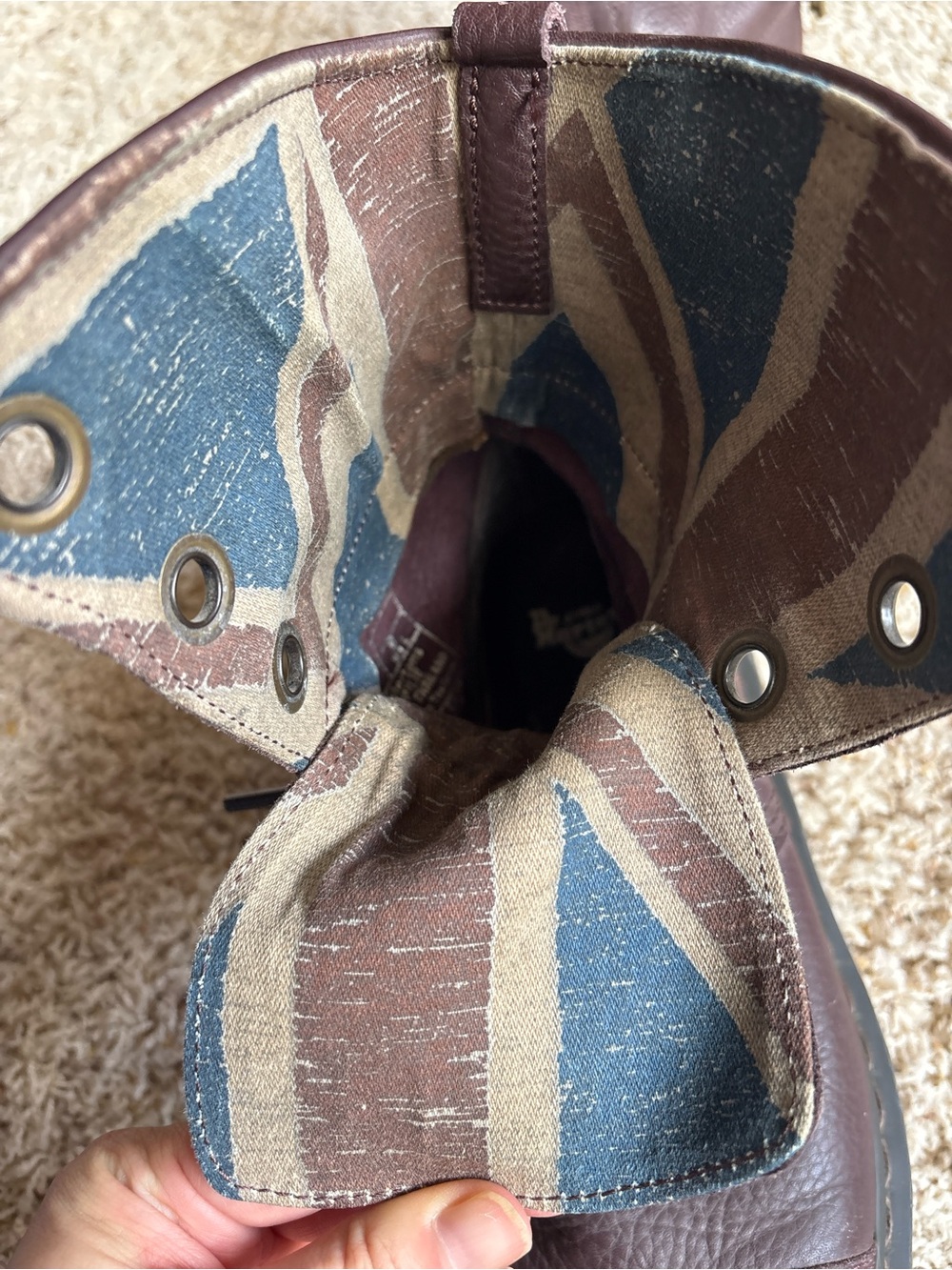 Dr. Martens Aimilita Triumph Union Jack British Flag Leather Fold Boots US 9 - Picture 14 of 15